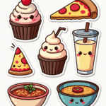 Food Art & Mini Characters - Sticker Sheet v17